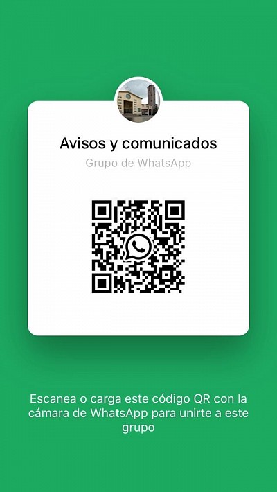 Código QR para recibir los avisos de la parroquia